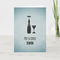 Wine Bottle - 'Pop a Cork' - Male Celebration