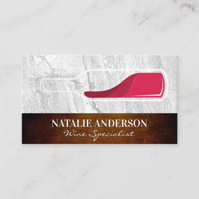 Wine Bottle | Rock Slate and Texture Business Business Card (Front)