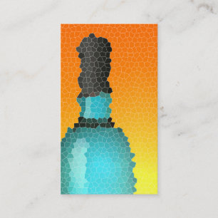 wine bottle : stained glass business card
