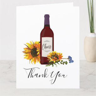 wine bottle thank you card