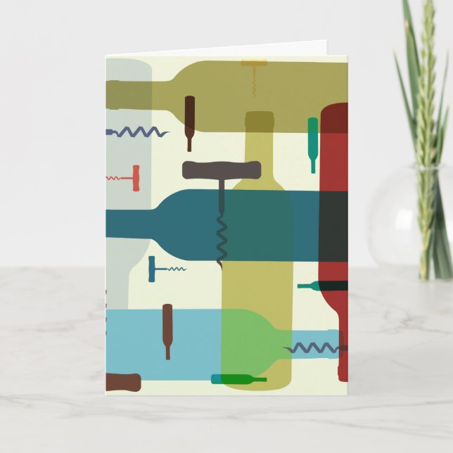 Wine bottle themed greeting card (Front)