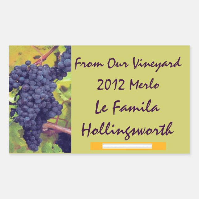 Wine Bottle Vineyard Sticker (Front)