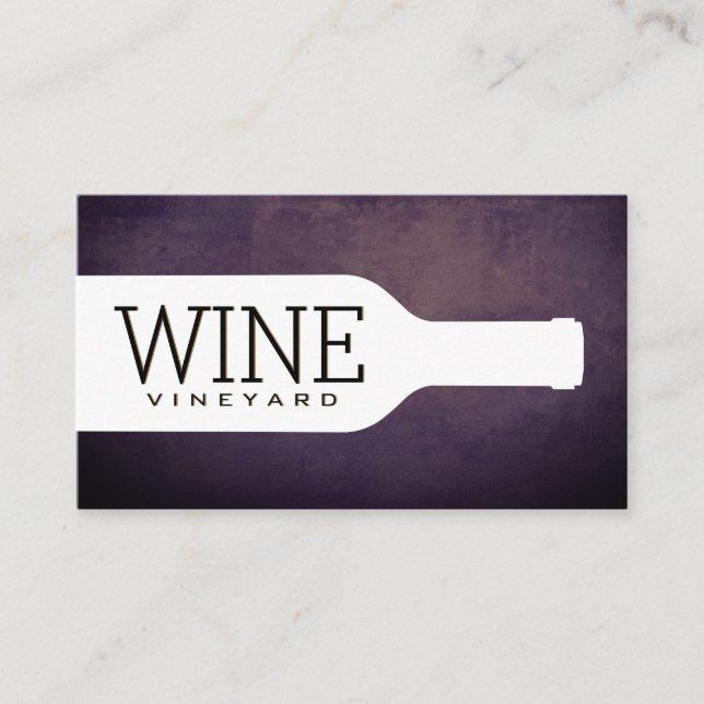 Wine Bottle | Vintage Background Business Card (Front)