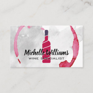 Wine Bottle   Watercolor Business Card