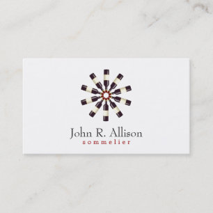Wine Bottle Wheel Sommelier Simple Carte de visite