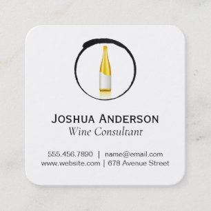 Wine Bottle Wine Consultant Square Business Card