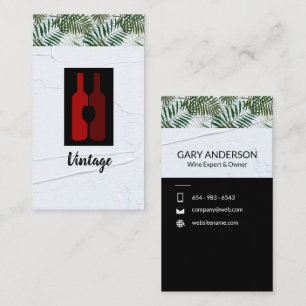 Wine Bottles and Glass Logo Business Card