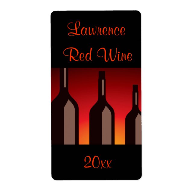 Wine Bottles Homemade Wine Label (Front)