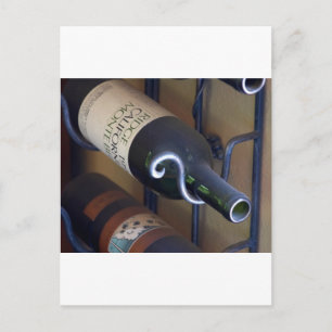 Wine Bottles In A Rack Postcard
