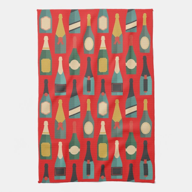 Wine Bottles Kitchen Towel (Vertical)