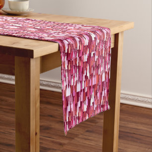 Wine bottles, Multi Color, Burgundy  Background Short Table Runner