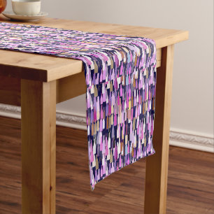 Wine bottles, Multi Colour, Dark Blue Background Short Table Runner
