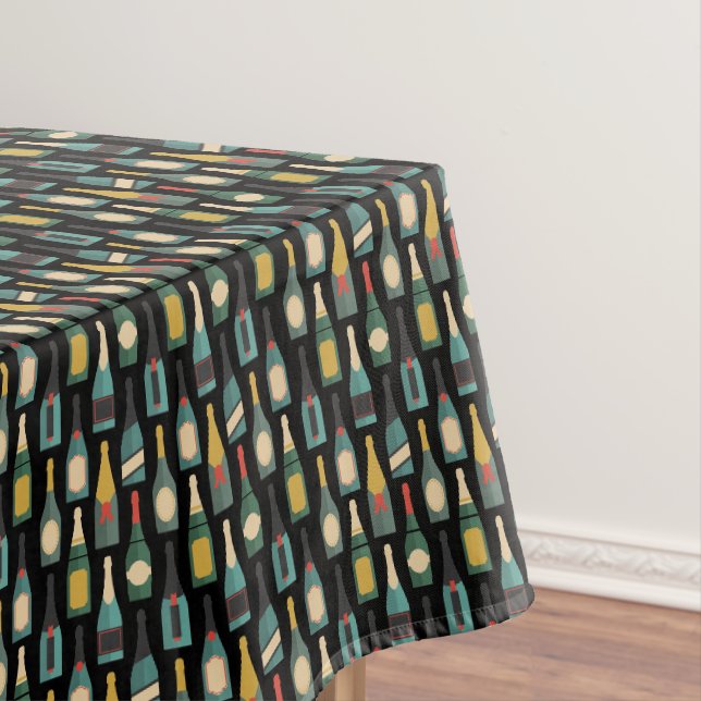 Wine Bottles on Black Tablecloth (In Situ)