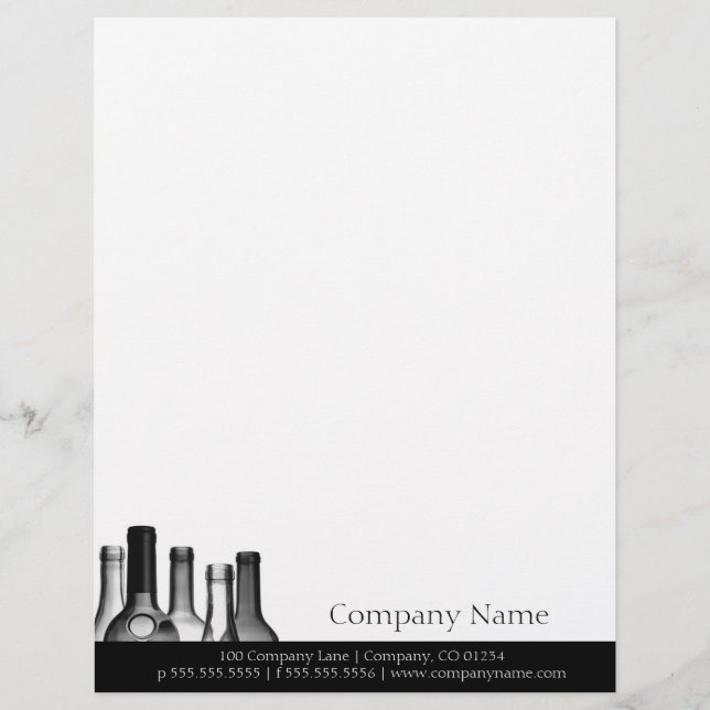 Wine Bottles Professional Letterhead (Front)