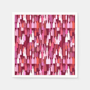 Wine bottles, shades of plum, burgundy background napkin