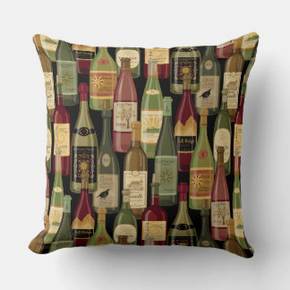 Wine Bottles Throw Pillow