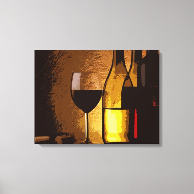 wine bottles wrapped canvas print (Front)