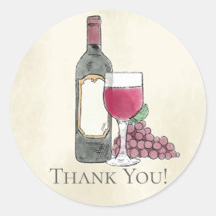 Wine Bridal Shower Thank You Favour Sticker