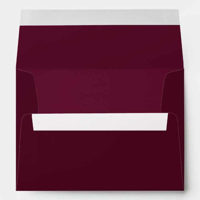 Wine Burgundy / Plum minimalist fall wedding Envelope (Back (Bottom))