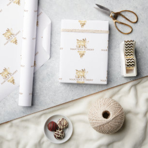 Wine Business Winery Gold Grapes Monogram Wrapping Paper
