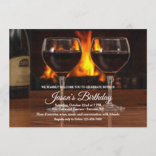 Wine by the Fire Invitation