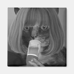 Wine Cat Magnet