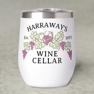 Wine Cellar Personalized Name   Grapes and Leaves
