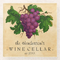 Wine Cellar Vintage Grapes Add Personalized Name