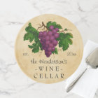 Wine Cellar with Grapes Vintage Personalized Name