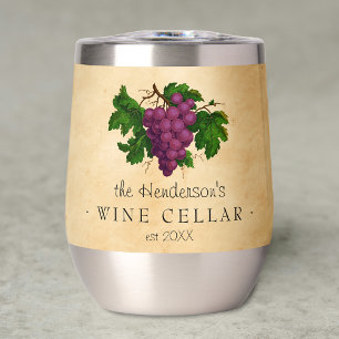 Wine Cellar with Grapes Vintage Personalized Name