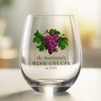 Wine Cellar with Grapes Vintage Personalized Name