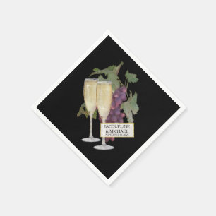 Wine Champagne Glasses Bridal Reception Decor Napkin