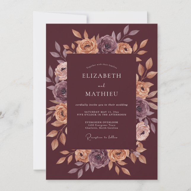 Wine Champagne Ranunculus Eucalyptus Wedding Invitation (Front)