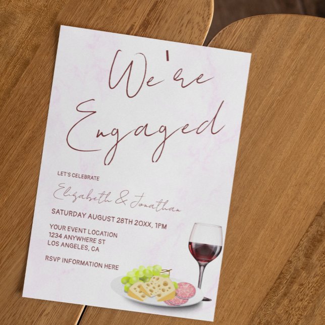 Wine & Charcuterie Engagement Party Invitation (Creator Uploaded)
