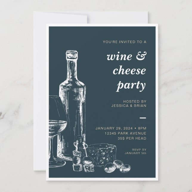 Wine & Cheese Any Occasion Party Invitation (Front)