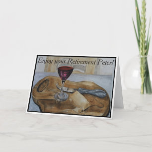 Wine & Cheese Board Retirement Card, Fine Art Card