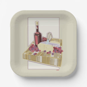 Wine & Cheese Charcuterie Block Paper Plates
