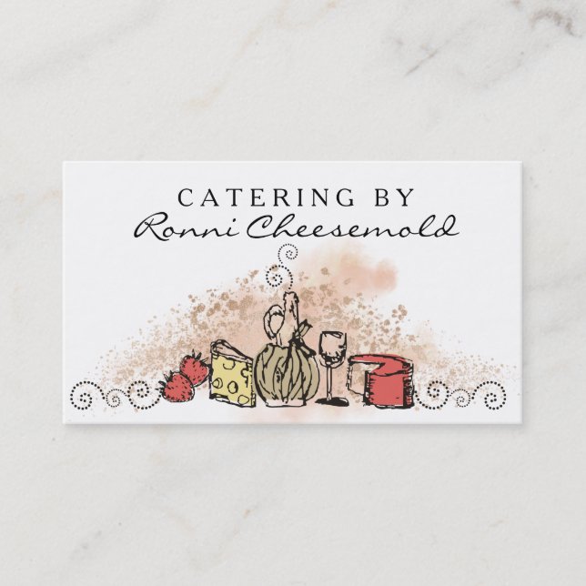 wine cheese fruit chef catering business card (Front)