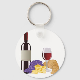 Wine & Cheese Keychain