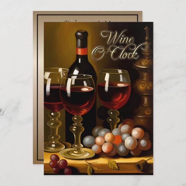 Wine & Cheese Party Invitation (Front/Back)