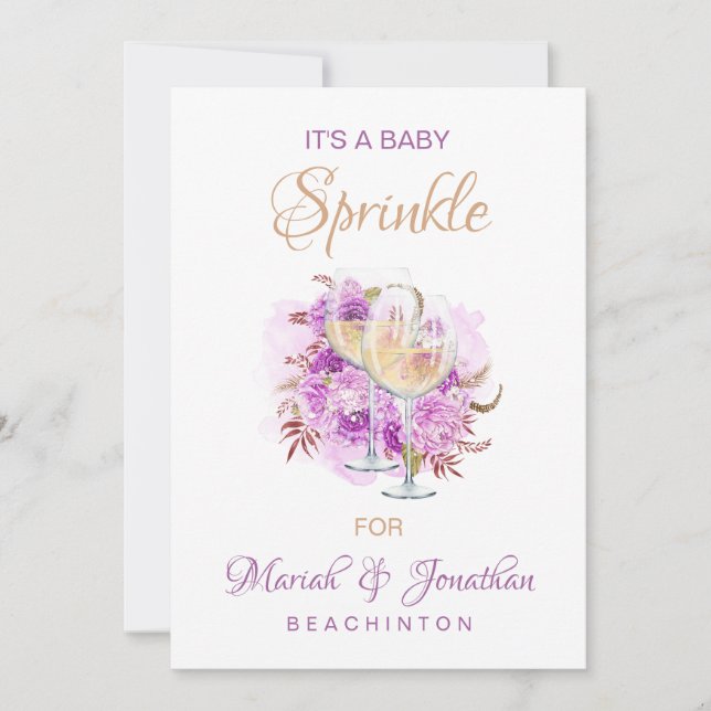 *~* Wine Cheese SPRINKLE  Baby Shower Invitation (Front)