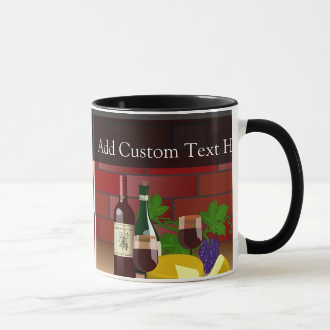 Wine Cheese Table Scene Mug (Right)