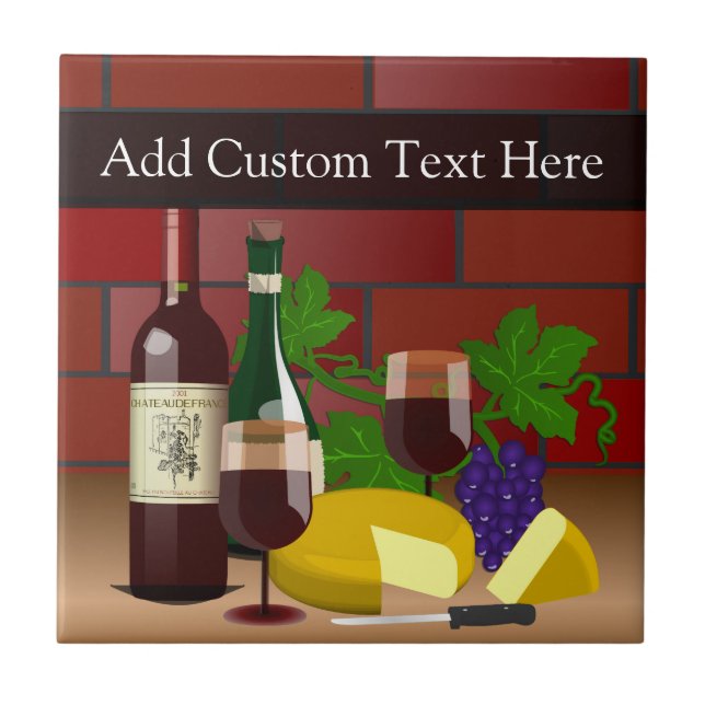 Wine Cheese Table Scene Tile (Front)