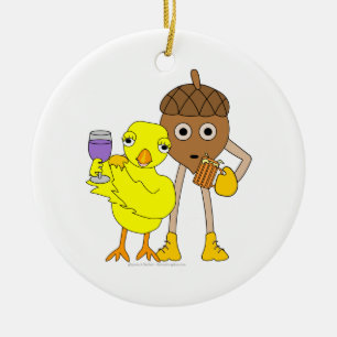 Wine Chick Beer Nut Ceramic Ornament
