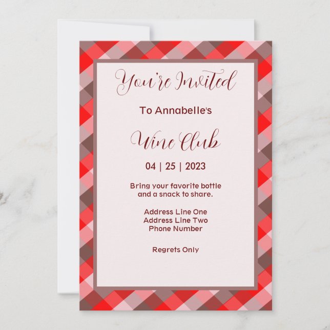 Wine Club Invitation  (Front)