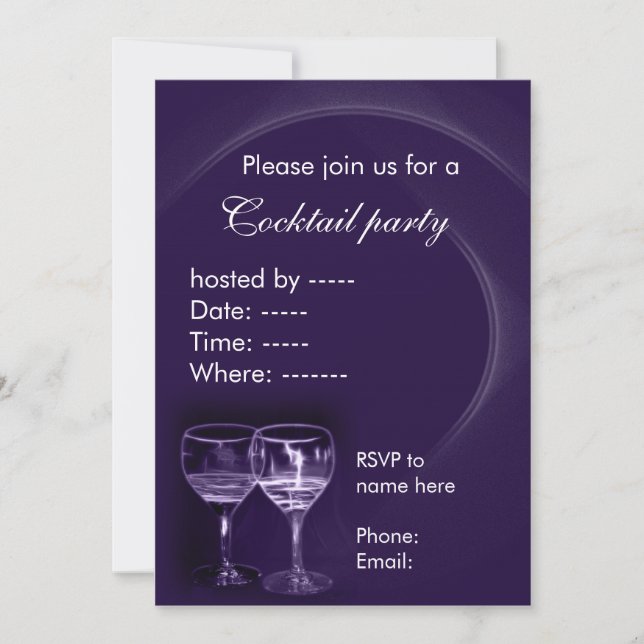 wine cocktail party invitations (Front)