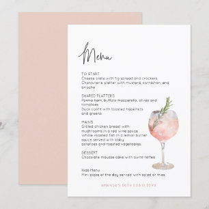 Wine Cocktail Theme Aged to Perfection Bridal Menu