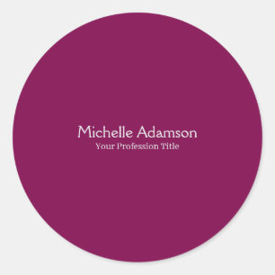 Wine Color Professional Plain Modern Classic Round Sticker