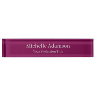 Wine Color Professional Plain Modern Nameplate