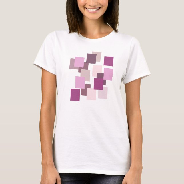 Wine Colors Modern Geometric Design T-Shirt (Front)
